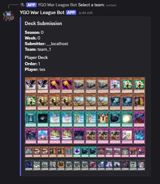 Team submission example